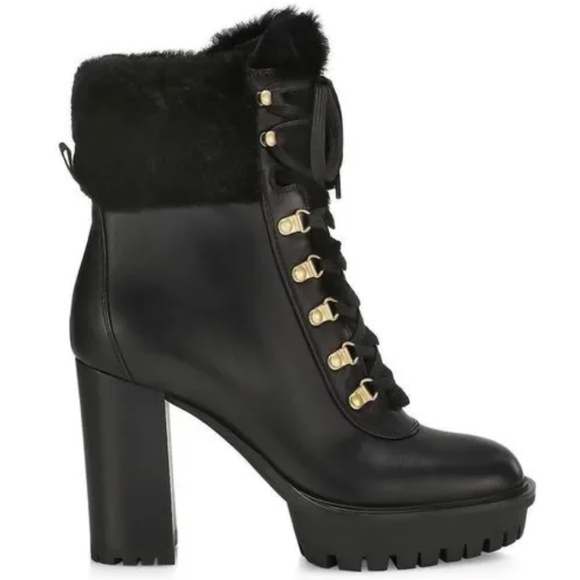 Gianvito Rossi Alaska Leather Fur-Trimmed Boots - Size 38. Dust Bags and Box. - Picture 2 of 16